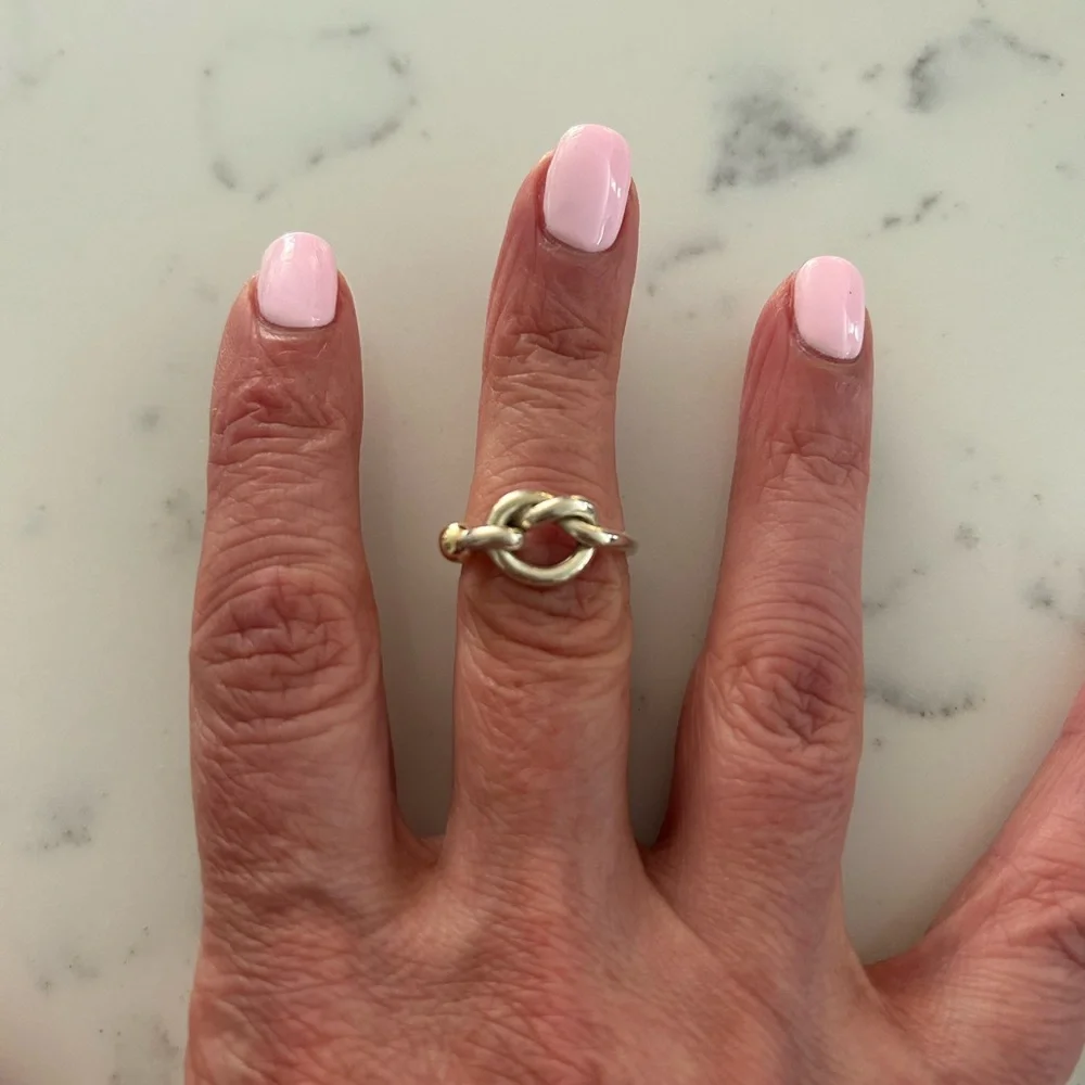 Tiffany & Co. Silver Knot Ring with Gold Accent